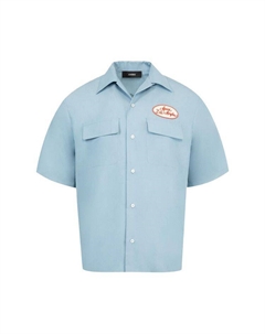 Рубашка Station Patch Bowling Shirt, Ashley Blue Amiri