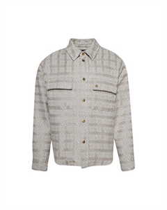 Рубашка Check Boucle Padded Overshirt, Pale Mint Amiri
