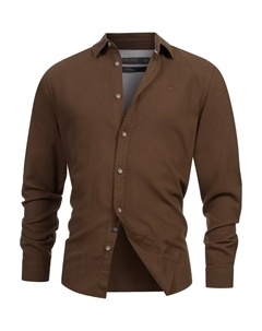 Рубашка на пуговицах классического кроя, Brown Indicode jeans