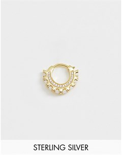 Позолоченная непарная серьга кольцо с опалом Galleria Armadoro Galleria amadoro