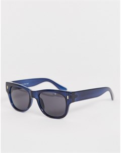 Квадратные солнцезащитные очки в темно синей оправе Aj morgan