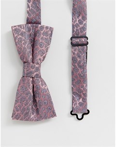 Розовый галстук бабочка с леопардовым принтом Twisted tailor