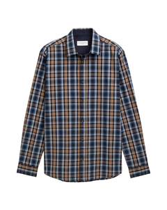 Рубашка на пуговицах классического кроя, Navy/Light blue Tom tailor