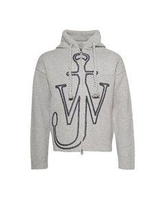 Худи Anchor Embroidery Zipped Hoodie, Light Grey Melange Jw anderson