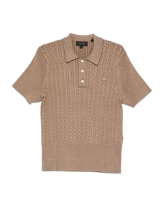 Поло с косичной вязкой, коричневый Lacoste