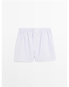 Боксеры с принтом в две полоски, белый Massimo dutti