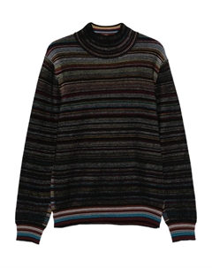 Свитер в полоску с высоким воротом, черный Paul smith