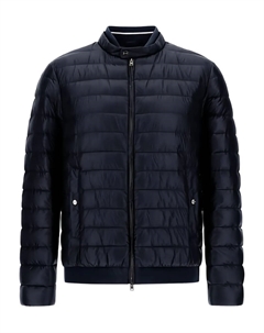 Стеганый бомбер с воротником-стойкой, черный Herno