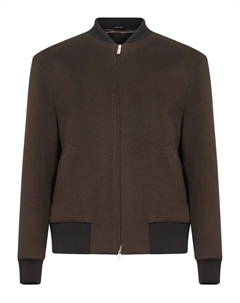 Бомбер на молнии из чистой шерсти, коричневый Lardini