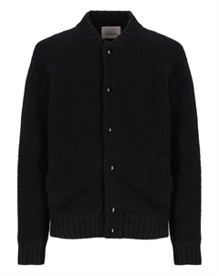 Бомбер из ткани букле на пуговицах, черный Laneus