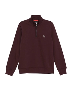 Свитер с молнией у ворота и логотипом в виде зебры, красный Paul smith