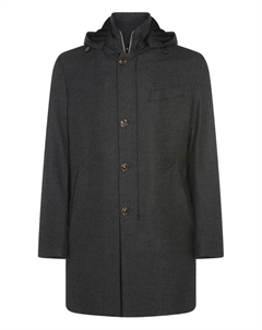 Пальто на пуговицах с капюшоном, серый Montecore