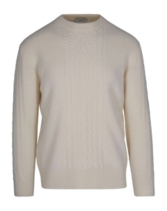 Вязаный шерстяной свитер, белый Paolo pecora