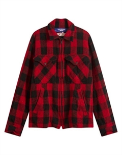Рубашка на молнии в клетку X filson, красный Junya watanabe man
