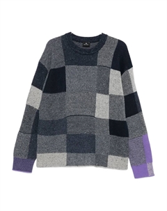 Свитер с лоскутными вставками, синий Paul smith