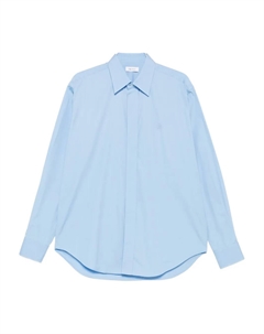 Хлопковая рубашка с длинными рукавами, синий Alexander mcqueen