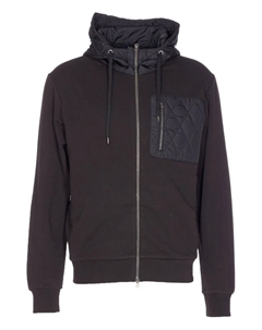 Свитшот на молнии с простеганными вставками, черный Herno