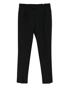 Брюки из шерсти со складками спереди, черный Alexander mcqueen