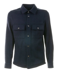 Рубашка с двумя карманами и застежкой на пуговицах, синий Jacob cohen