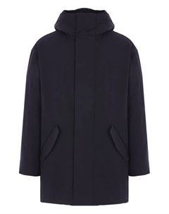 Стеганое пальто с капюшоном, синий Aspesi