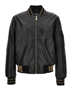 Бомбер с отделкой в рубчик, черный Versace jeans couture