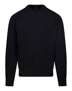 Свитшот с вышитым логотипом и круглым вырезом, черный C.p. company