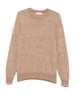 Кофта с круглым вырезом в крапинку, нейтральный Brunello cucinelli