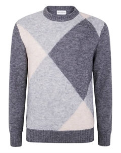 Шерстяной свитер с ромбовидным узором, серый Ballantyne