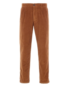 Плиссированные брюки с манжетами, коричневый Incotex