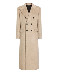 Двубортное пальто с заостренными лацканами, нейтральный Dolce&gabbana