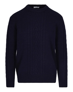 Вязаный свитер с круглым вырезом, синий Paolo pecora