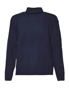Свитер с воротником-гольф и карманом-линзой, синий C.p. company