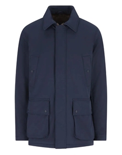 Стеганая куртка с накладными карманами с клапанами, синий Herno