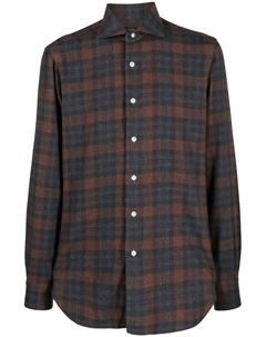 Клетчатая рубашка на пуговицах, синий Barba