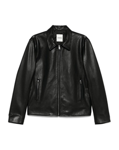 Кожаная куртка на молнии, черный Sandro