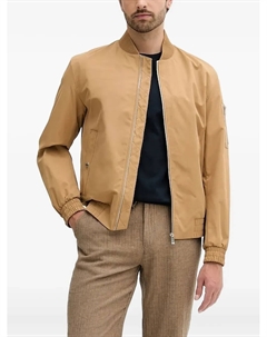 Бомбер с вышитым логотипом, коричневый Boss