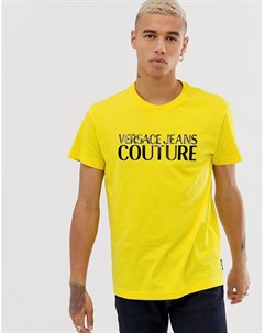 Желтая футболка Versace jeans couture