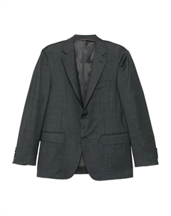 Шерстяной костюм в клетку, серый Canali