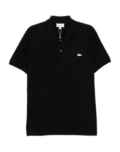 Поло с вышитым логотипом, черный Lacoste