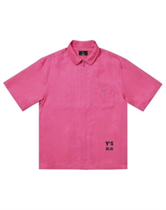 Рубашка x Y’s Silk Zip Up Short-Sleeve Shirt, Pink Supreme