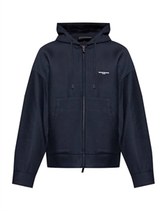 Худи на молнии с логотипом, синий Emporio armani