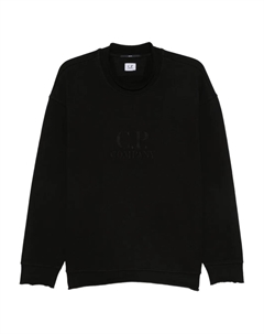 Хлопковый свитшот с вышитым логотипом, черный C.p. company