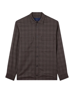 Шерстяная рубашка в клетку, коричневый Paul & shark