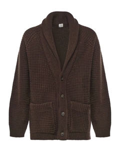 Кардиган на пуговицах с V-образным вырезом, коричневый Eleventy