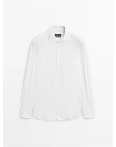 Рубашка облегающего кроя стретч, белый Massimo dutti