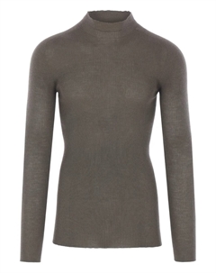 Рифленый свитер с высоким воротом, коричневый Rick owens