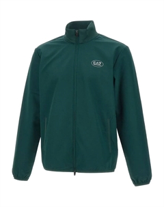 Свитшот с принтом-логотипом на молнии, зеленый Ea7 emporio armani