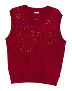 Свитер с V-образным вырезом, красный Glass cypress