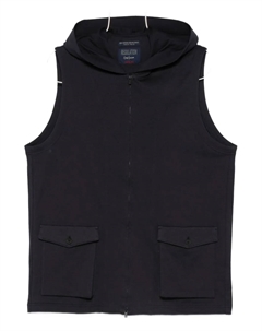 Жилет с капюшоном на молнии, синий Yohji yamamoto