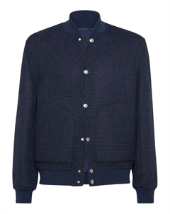 Бомбер в клетку, синий Brunello cucinelli